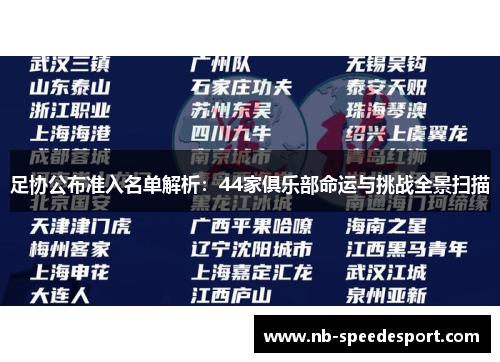 足协公布准入名单解析：44家俱乐部命运与挑战全景扫描
